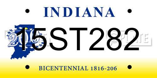 15ST282 Indiana License Plate