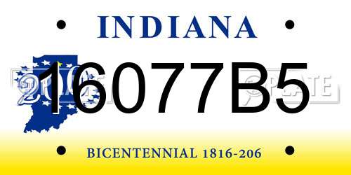 16077B5 Indiana License Plate