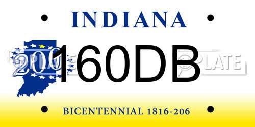 160DB Indiana License Plate