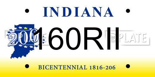 160RII Indiana License Plate