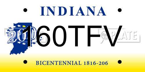 160TFV Indiana License Plate