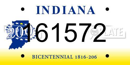 161572 Indiana License Plate