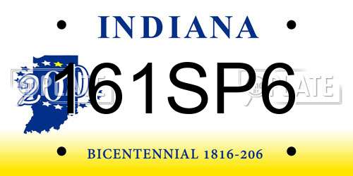 161SP6 Indiana License Plate