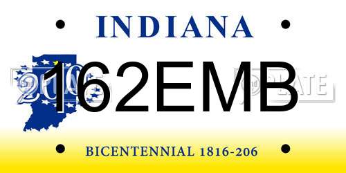 162EMB Indiana License Plate