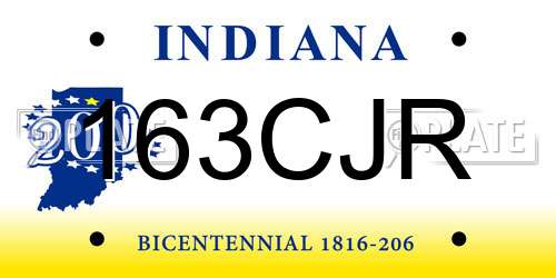 163CJR Indiana License Plate