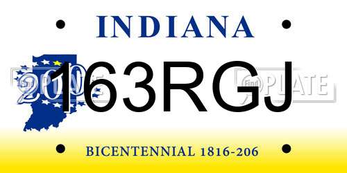 163RGJ Indiana License Plate