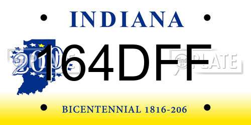 164DFF Indiana License Plate