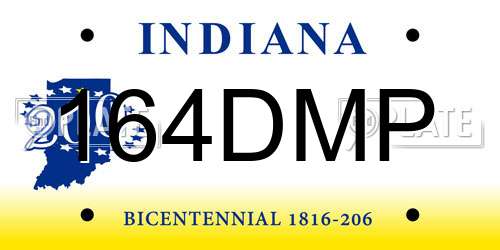 164DMP Indiana License Plate