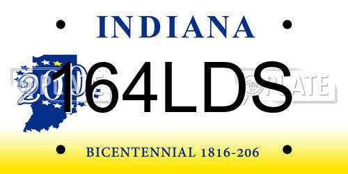 164LDS Indiana License Plate