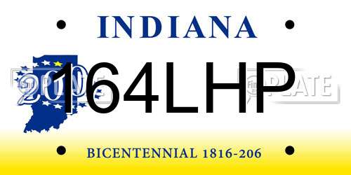 164LHP Indiana License Plate