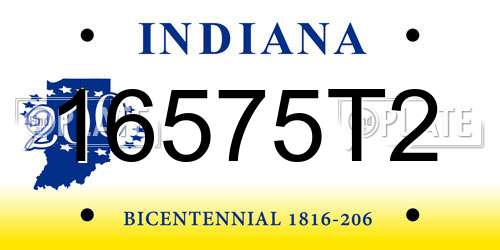 16575T2 Indiana License Plate