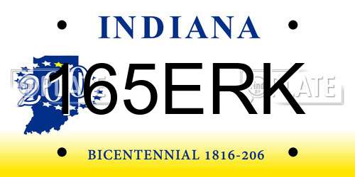 165ERK Indiana License Plate