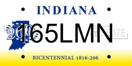 165LMN Indiana License Plate
