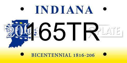 165TR Indiana License Plate