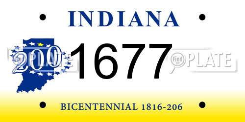 1677 Indiana License Plate