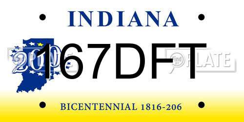 167DFT Indiana License Plate
