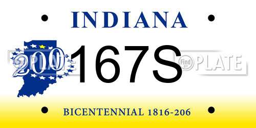167S Indiana License Plate