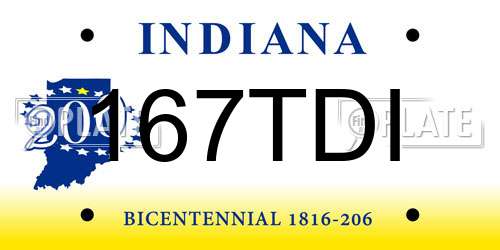167TDI Indiana License Plate