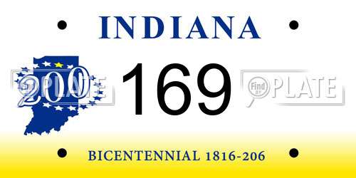169 Indiana License Plate