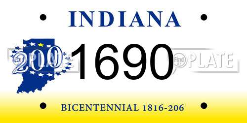 1690 Indiana License Plate