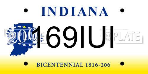 169IUI Indiana License Plate