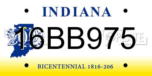 16BB975 Indiana License Plate