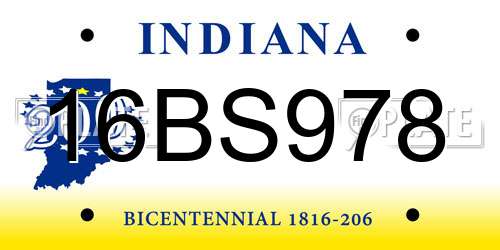 16BS978 Indiana License Plate