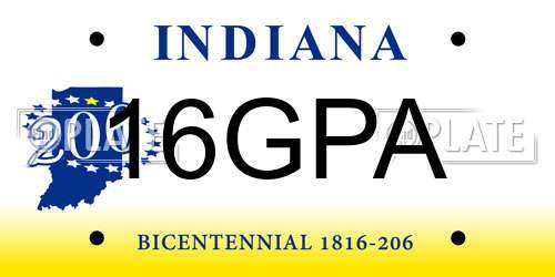 16GPA Indiana License Plate