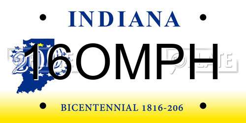16OMPH Indiana License Plate