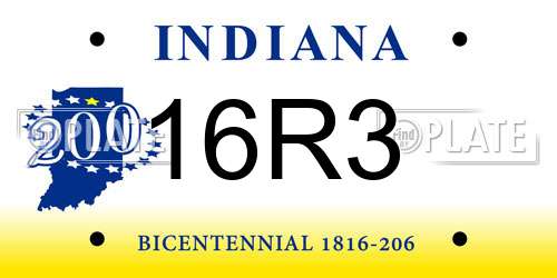 16R3 Indiana License Plate