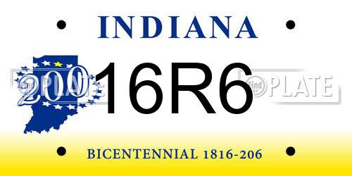 16R6 Indiana License Plate