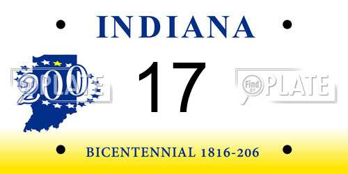 17 Indiana License Plate