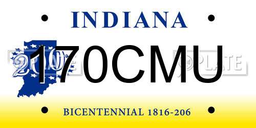 170CMU Indiana License Plate