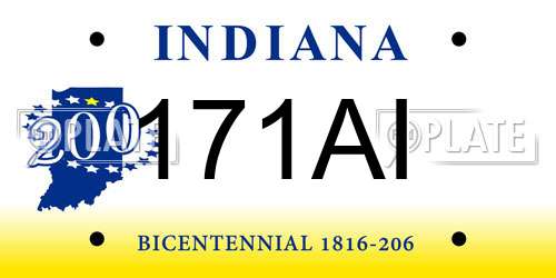 171AI Indiana License Plate