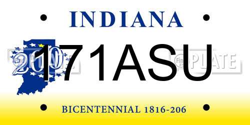 171ASU Indiana License Plate