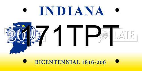 171TPT Indiana License Plate