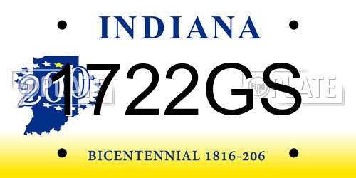 1722GS Indiana License Plate
