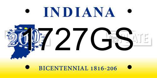 1727GS Indiana License Plate