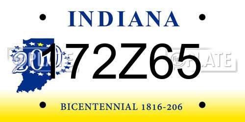 172Z65 Indiana License Plate