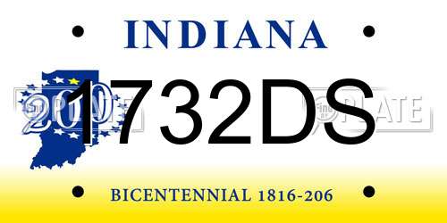 1732DS Indiana License Plate