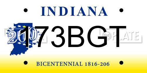173BGT Indiana License Plate
