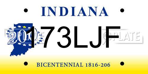 173LJF Indiana License Plate
