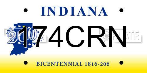 174CRN Indiana License Plate