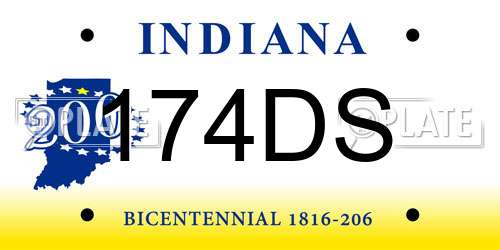 174DS Indiana License Plate