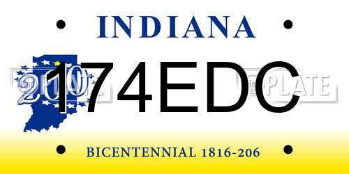 174EDC Indiana License Plate