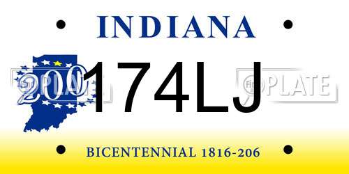 174LJ Indiana License Plate