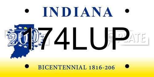 174LUP Indiana License Plate