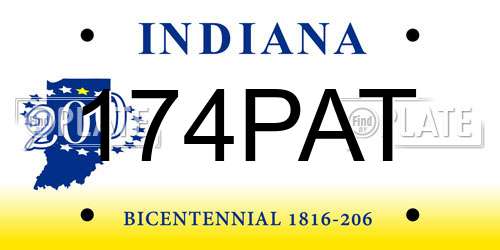 174PAT Indiana License Plate