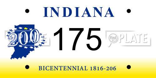 175 Indiana License Plate
