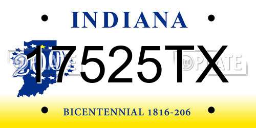 17525TX Indiana License Plate